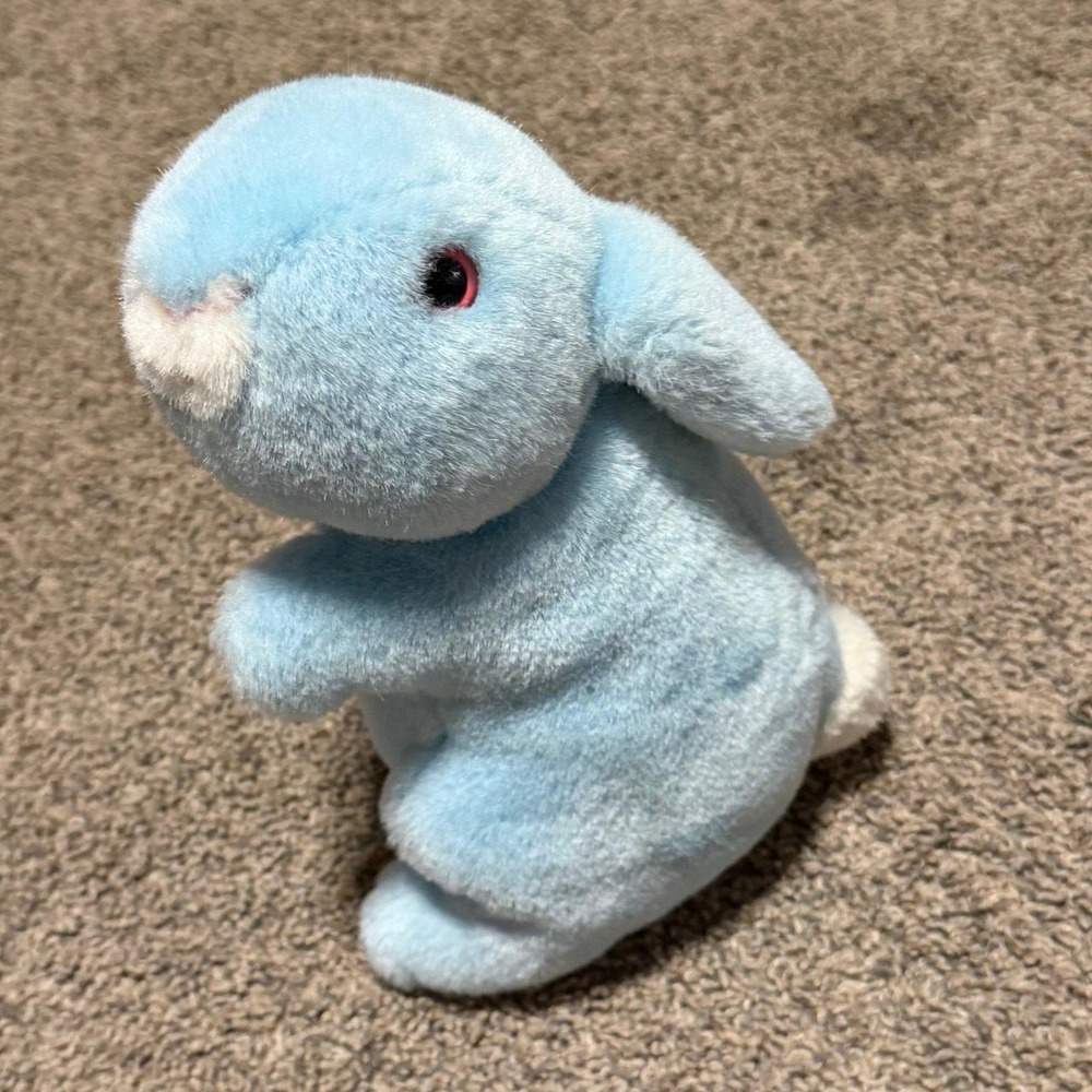 Vintage 1988 Commonwealth Blue Bunny Rabbit Plush Korea Easter Lovey 10" - Picture 2 of 6